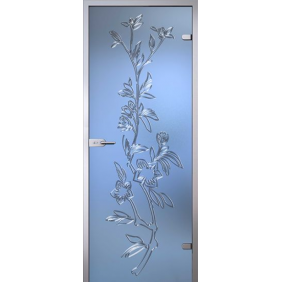 Двери стеклянные Стеклянная дверь Акма Flowers (Флауэрс) Лизиантус, стекло матовое
