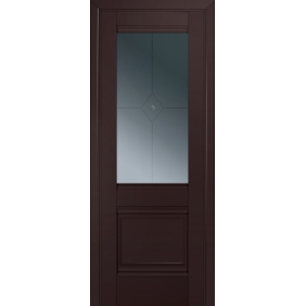 Двери коричневые Profildoors Серия U классика, модель 2U, графит-узор 