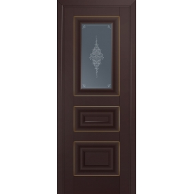 Двери классические Profildoors Серия U классика, модель 26U, кристалл графит, золото