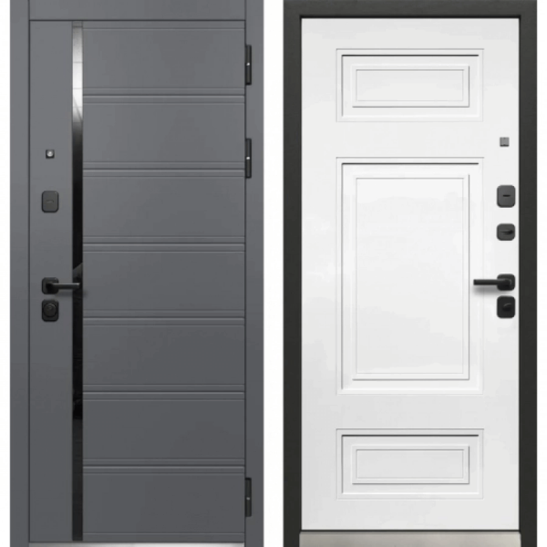 Дверь Luxor Куб Нео Сатин графит - Эмалит белый