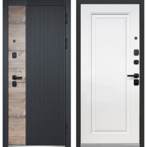 Luxor Дуб Вертикаль Нео Сатин черный - Эмалит белый