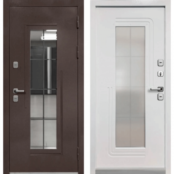 Дверь Luxor Termo 7 Шоколад букле - Эмалит белый