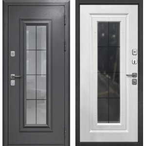 Гарда 9 Букле Графит Ковка стеклопакет - Белый матовый