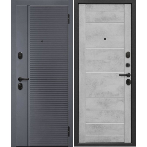 Дверь Бостон Сатин графит бетон снежный