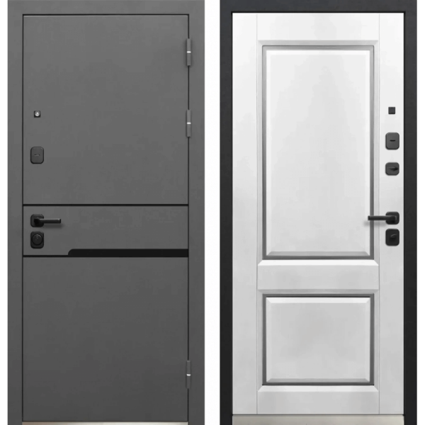 Дверь Luxor Классика Сатин муар 7024 - Эмалит белый