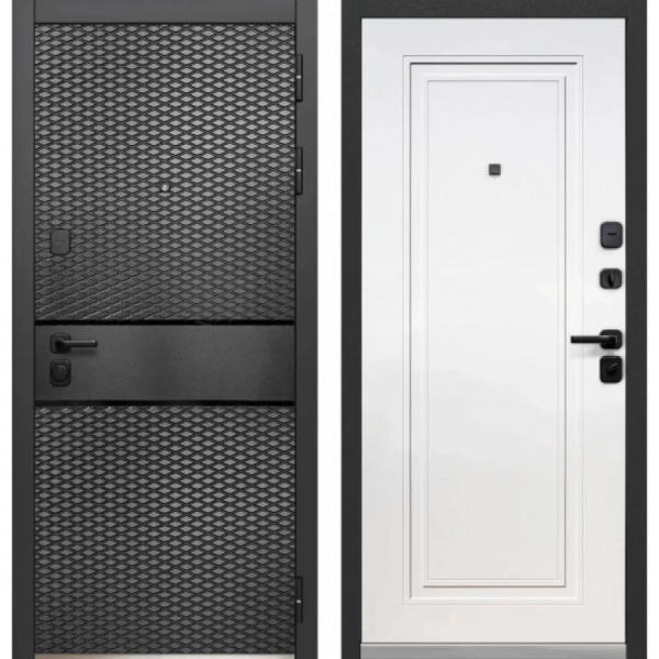Дверь Luxor Карбон Черный карбон - Эмалит белый