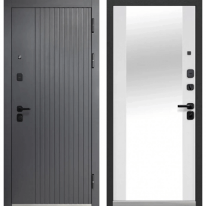 Luxor Вертикаль Зеркало Сатин графит - Эмалит белый