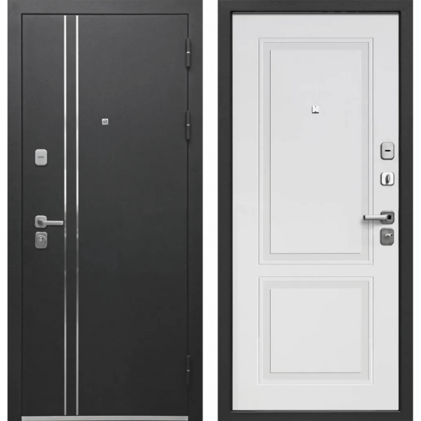 Дверь Luxor Букле Черный Букле черный - Эмалит белый