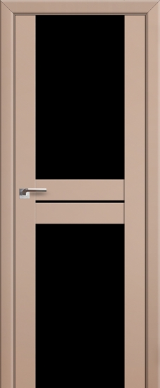 Profildoors Серия U модерн, модель 10U, Капучино, Черный триплекс