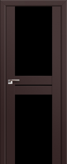 Profildoors Серия U модерн, модель 10U, Темно-коричневый, Черный триплекс
