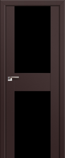 Profildoors Серия U модерн, модель 11U, Темно-коричневый, Черный триплекс
