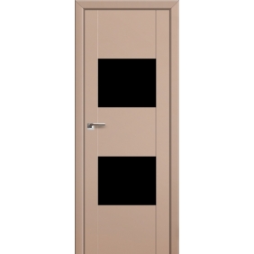 Двери в детскую Profildoors Серия U модерн, модель 21U, Капучино, Lacobel черный лак