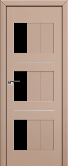 Profildoors Серия U модерн, модель 35U, Капучино, Черный триплекс