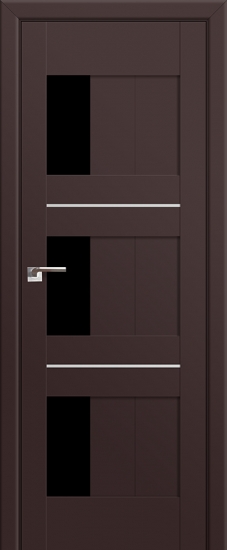 Profildoors Серия U модерн, модель 35U, Темно-коричневый, Черный триплекс