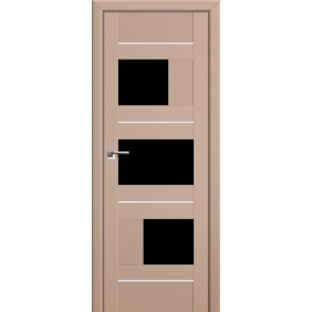 Profildoors Серия U модерн, модель 39U, Капучино, Черный триплекс