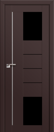 Profildoors Серия U модерн, модель 43U, Темно-коричневый, Черный триплекс