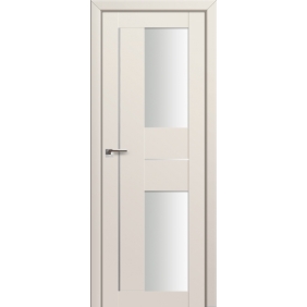Двери частично остекленные Profildoors Серия U модерн, модель 44U, Магнолия, Белый триплекс