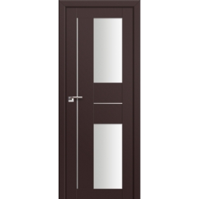 Двери современные Profildoors Серия U модерн, модель 44U, Темно-коричневый, Белый триплекс