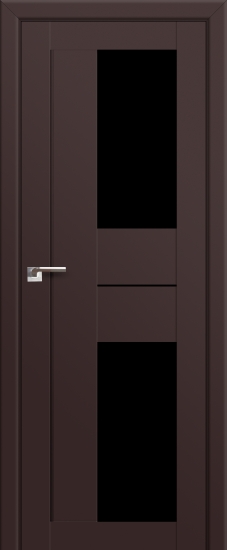 Profildoors Серия U модерн, модель 44U, Темно-коричневый, Черный триплекс