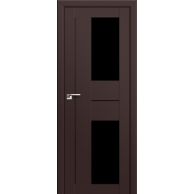 Profildoors Серия U модерн, модель 44U, Темно-коричневый, Черный триплекс