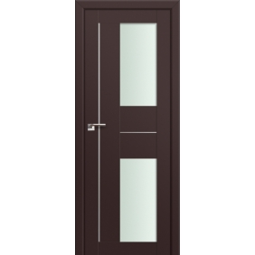 Двери частично остекленные Profildoors Серия U модерн, модель 44U, Темно-коричневый, матовое стекло