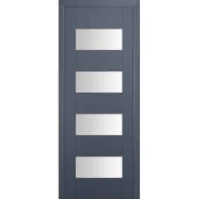 Profildoors Серия U модерн, модель 46U, Антрацит, Белый триплекс