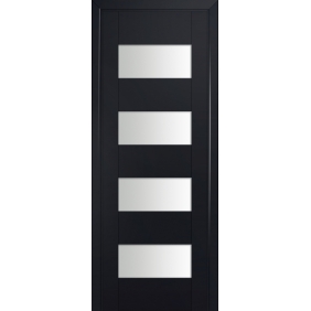 Двери черные Profildoors Серия U модерн, модель 46U, Черный, Белый триплекс
