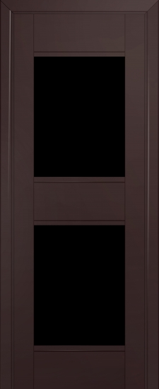 Profildoors Серия U модерн, модель 51U, Темно-коричневый, Черный триплекс