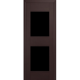 Profildoors Серия U модерн, модель 51U, Темно-коричневый, Черный триплекс