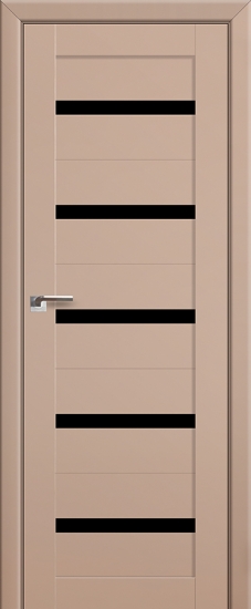 Profildoors Серия U модерн, модель 7U, Капучино, Черный триплекс