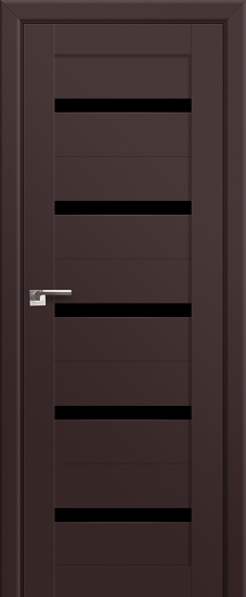 Profildoors Серия U модерн, модель 7U, Темно-коричневый, Черный триплекс