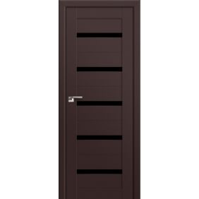 Profildoors Серия U модерн, модель 7U, Темно-коричневый, Черный триплекс