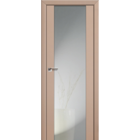 Двери остекленные Profildoors Серия U модерн, модель 8U, Капучино сатинат, зеркальный триплекс