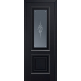 Двери черные Profildoors Серия U классика, модель 28U, кристалл графит