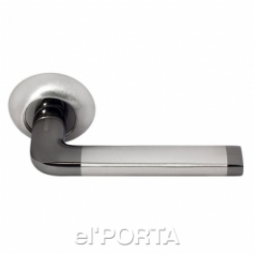 Ручка дверная DIY MH-03 SN/BN, "Колонна", цвет - бел. никель/черн. никель