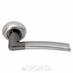 Ручка дверная DIY MH-06 SN/BN, "Пиза", цвет - бел. никель/черн. никель