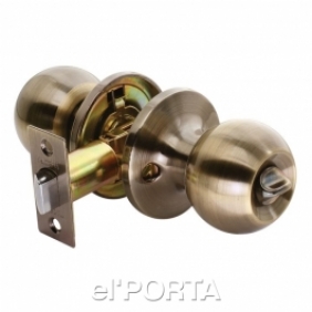 Дверная ручка-шар  HK-01 WC AB, комплект с механизмом фиксатор WС, цвет - античная бронза