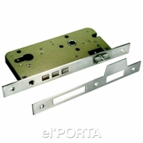 Замок врезной L03 SN с ригелями, цвет - белый никель