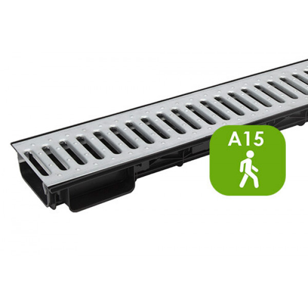 Лоток Ecoteck Lite 100h56 с решеткой стальной, кл. А15