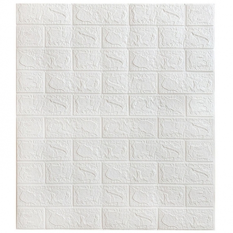 Панель ПВХ Самоклеющаяся вспененная Grace Кирпич белый (700х770)
