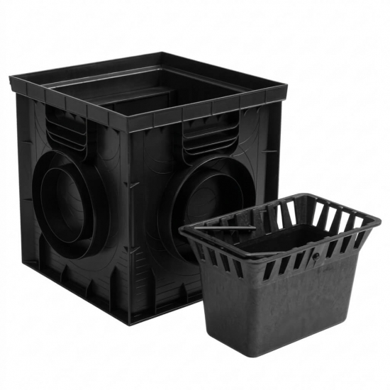 Дождеприемник Ecoteck L пластиковый 300х300 в сборе (черный)