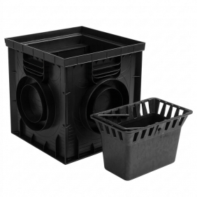 Дождеприемник Ecoteck L пластиковый 300х300 в сборе (черный)