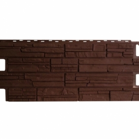 Сайдинг Фасадные панели (цоколь) Дачный Сланец коричневый