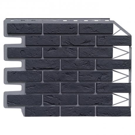 Сайдинг цокольный Fineber Дачный кирпич баварский графит