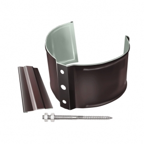 Водосточная система Optima Металл Ø90 Кронштейн трубы на кирпич темно-коричневый