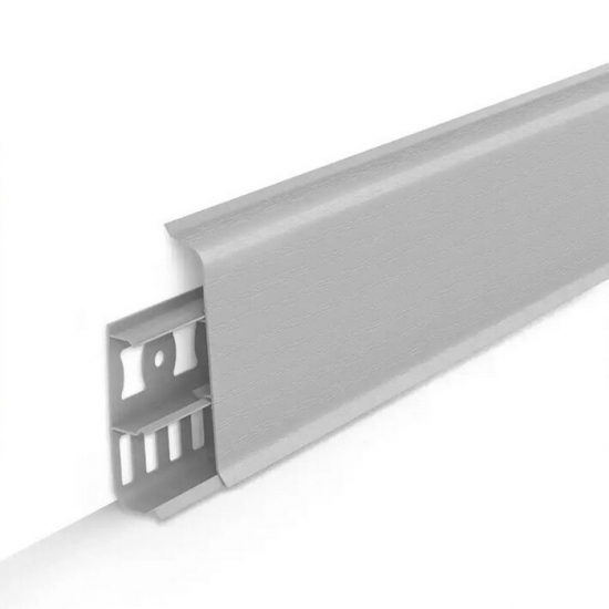 Напольный плинтус из ПВХ Ideal Deconika высота 100 мм Светло-серый 002