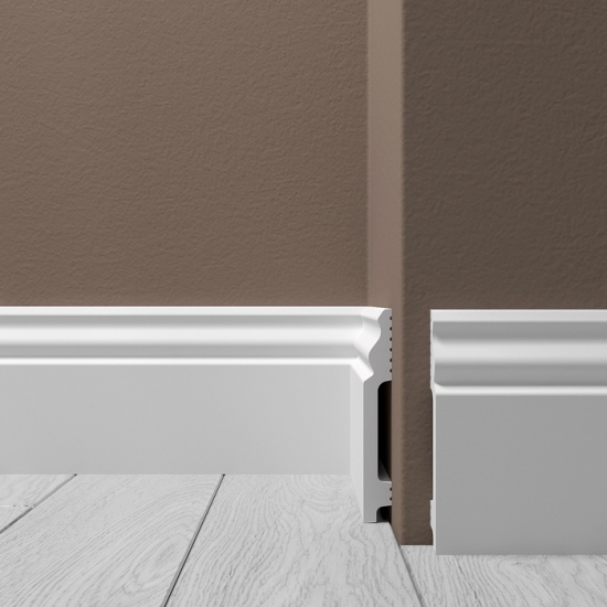 Напольный плинтус из полистирола Де-Багет H2 100/14