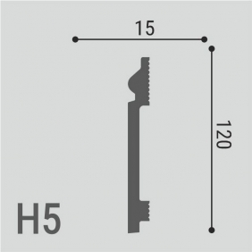 Напольный плинтус из полистирола Де-Багет H5 120/15
