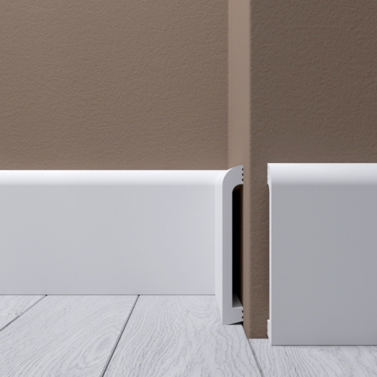 Напольный плинтус из полистирола Де-Багет H7 120/16