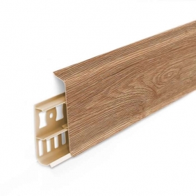 Напольный плинтус ПВХ Ideal Deconika 85 мм Дуб янтарный 221